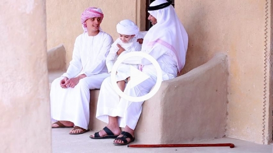 Boys spending quality time with grandfather