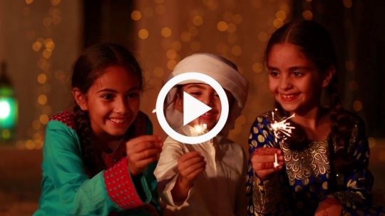 Kids celebrating with fiery matches