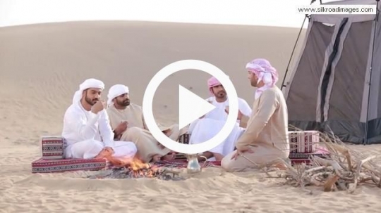 Drinking coffee outside the tent