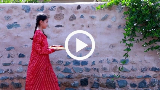 Young girl walking in the neighborhood