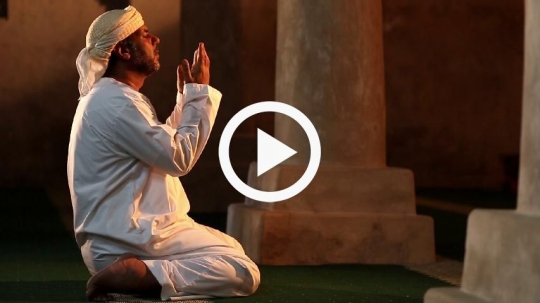 Praying inside the mosque