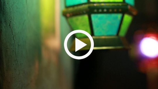 Colourful lanterns on the wall