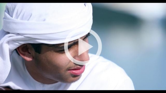 Close up of an Arab man traditionally dressed|