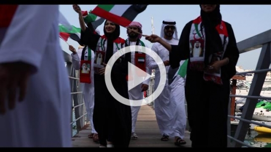 A group of friends and family celebrating National Day|