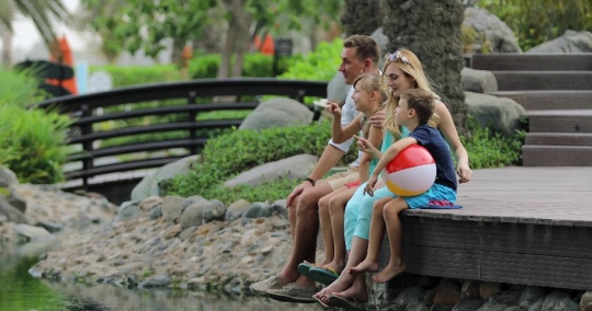 European Family sitting together|-