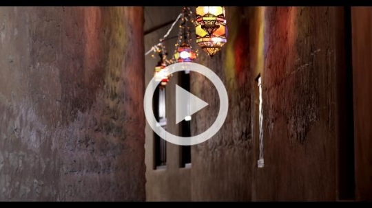 Pathway decorated by Ramadan Lanterns|