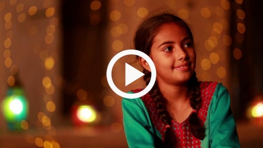 Joyful girl enjoying the festivities