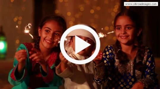 Kids celebrating Eid with fiery matches