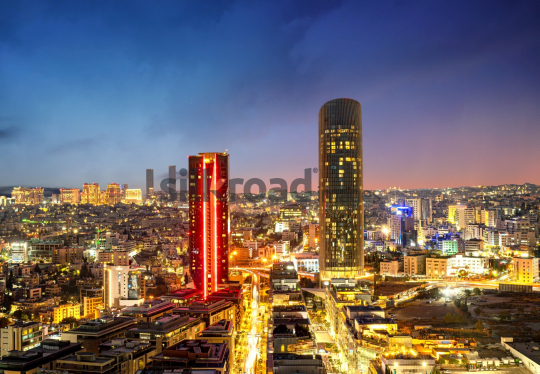 Amman Abdali Boulevard Cityscape at Sunset - Modern Architecture