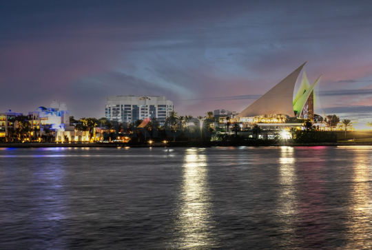Dubai Al Khour Night View - Cityscape and Reflections