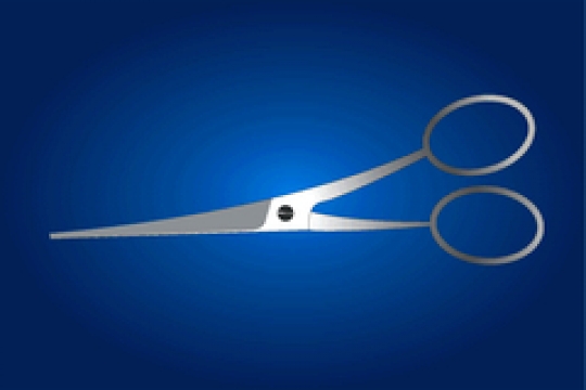 vector illustration of scissors on blue