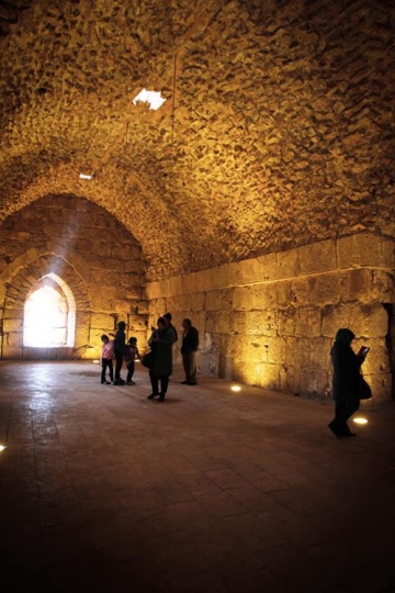 Inside of Ajloun fortress. Arab and crusaders fort. Jordan. 