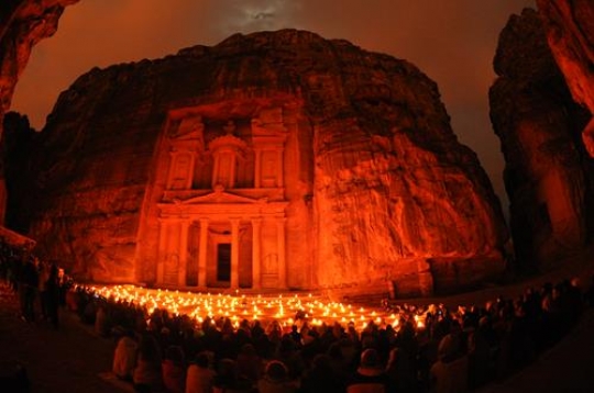 petra at night with candle illumination