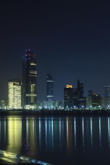 - Skyscrapers scene reflecting on water