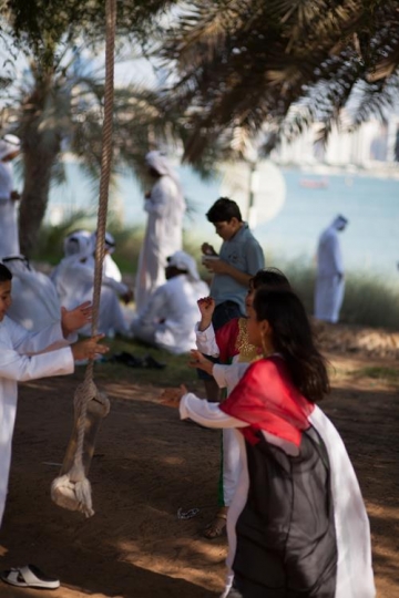 youngsters in an outdoor activ