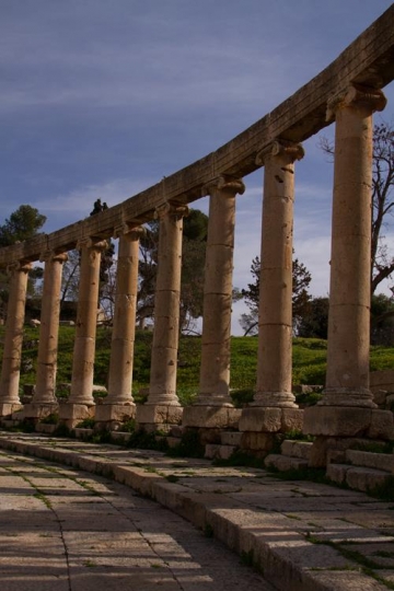 the oval plaza (forum) at jerash,jordan