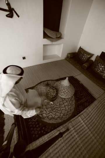 aerial view of traditional arabic living room