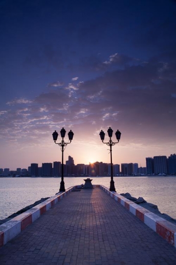 tiled pier with a sea view