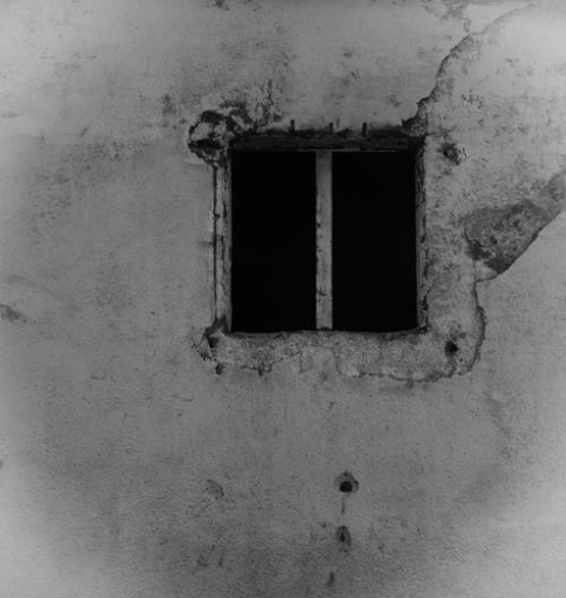 Window of old building in black and white