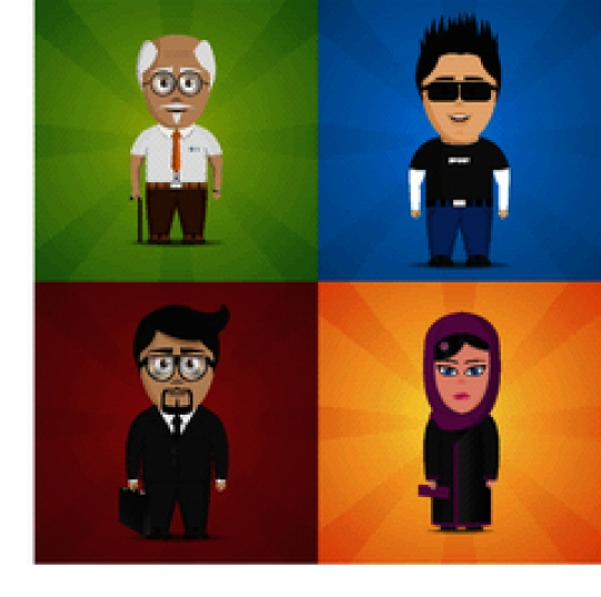 old man, young man,businessman and young lady