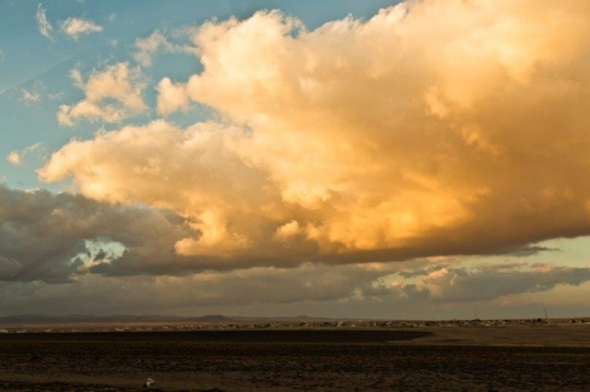 huge cloud over a village 
