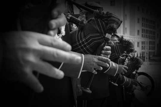 jordanian marching band,detail of hands only