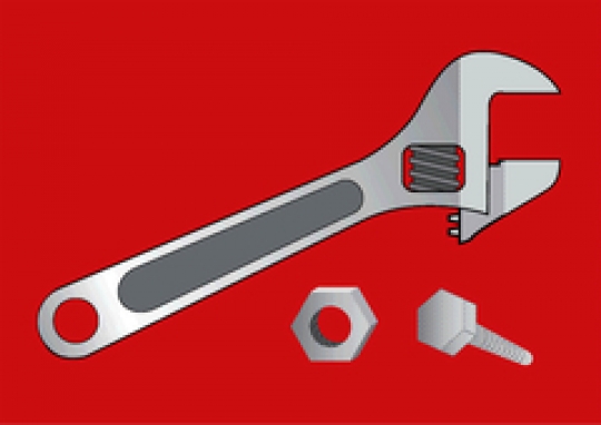 wrench and metal bolt