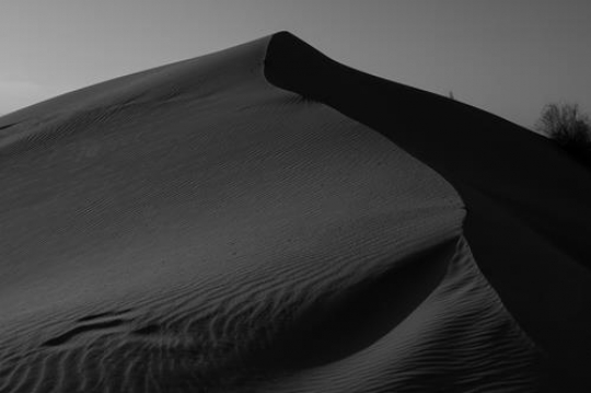 black and white image of sand
