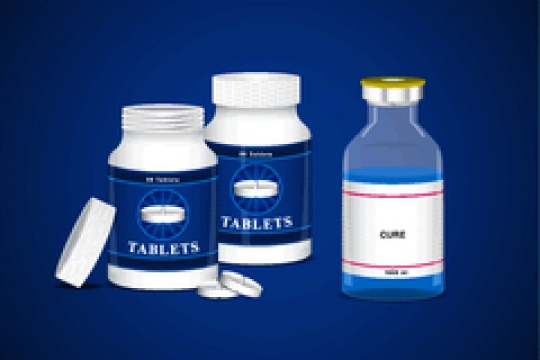 medical bottle with ampoules