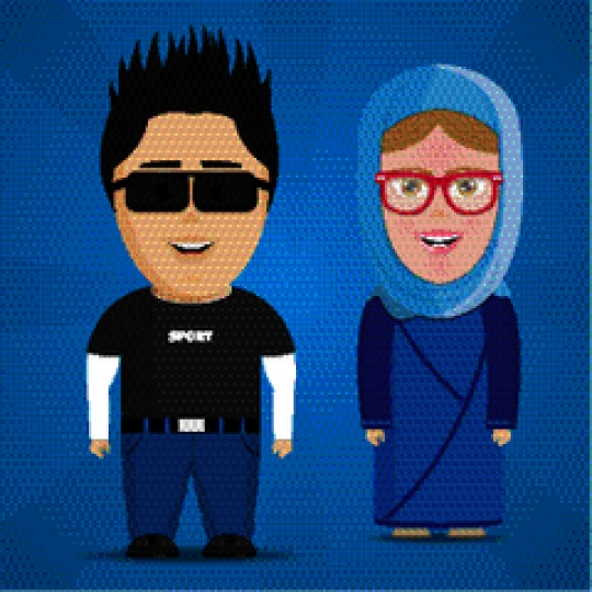 stylish guy and lady wears long dress and veil