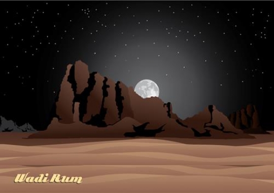 Desert night scene 