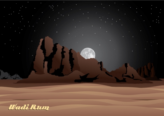 Desert night scene