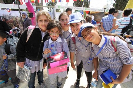 Smiling Palestinian Schoolgirls 