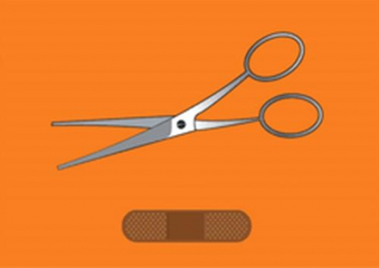 bandage and scissors
