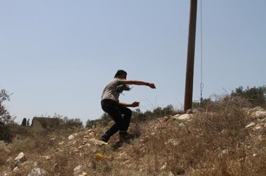 palestinian youth aimed stones