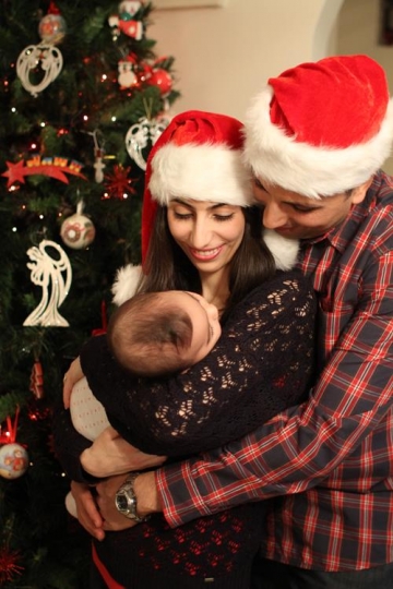 Happy family celebrating Christmas