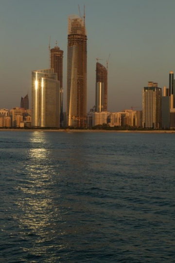 skyscrapers view with reflections on the water