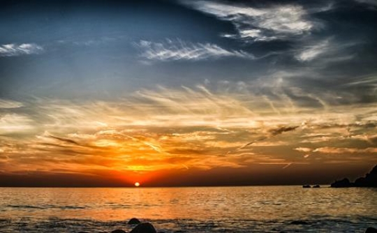 Beautiful sunset above the sea