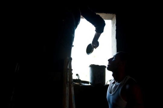 Palestinian Workers at Construction Site