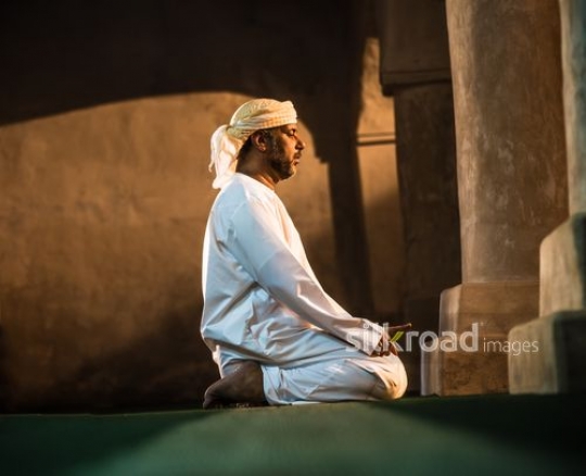 Grandfather praying at the mosque|-