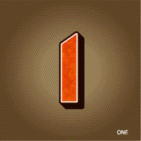 - Orange Arabic Number 1 on Br