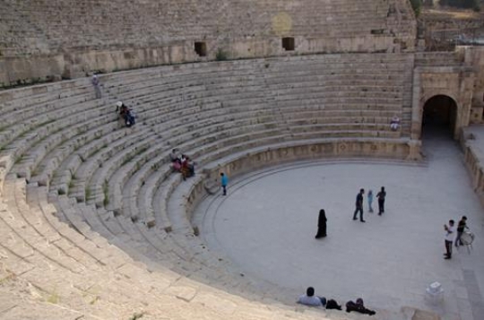 the large south theatre in antique town jerash in jordan