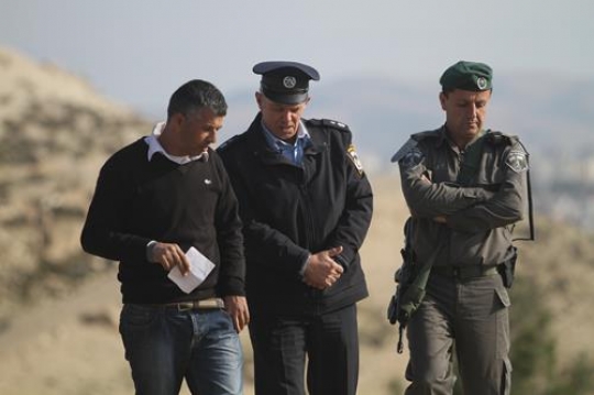 Israeli Officer and policeman at Bab al-Shams or Gate of the Sun