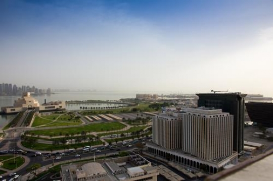 aerial view of the city of doha,the capital city of Qatar