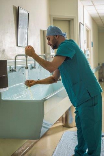 A Surgeon getting ready for Operation 