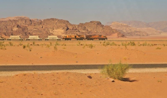 locomotive train in the desert