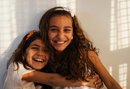 two happy little girls