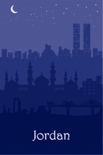 amman in graded blue 