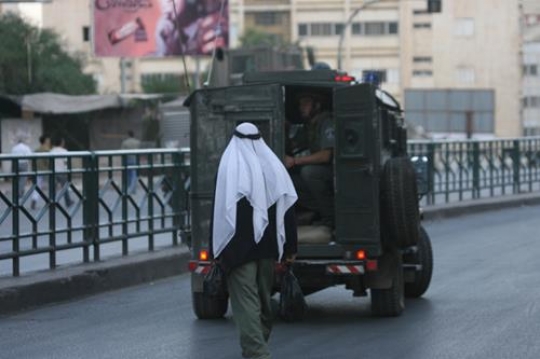 man crossing the street