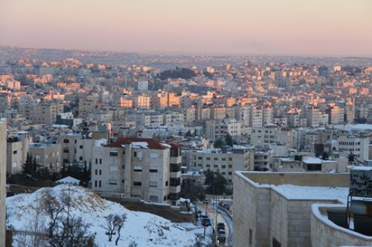 Snow covered Amman city 2012
